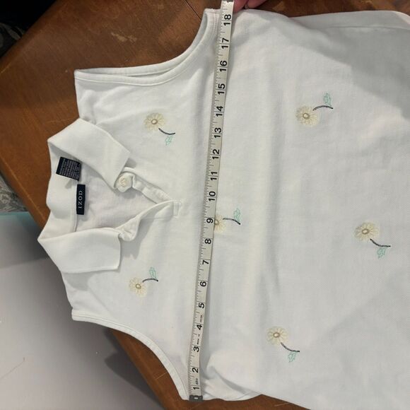 Izod size Medium Sunflower Girly Preppy East Coast Summer Collared Golf Tank Top - Picture 6 of 7